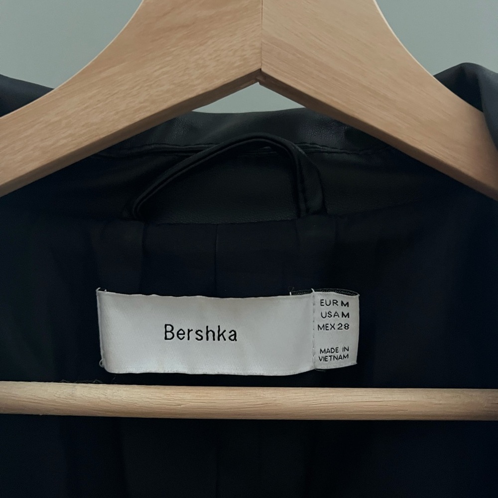Bershka Faux Leather Blazer Jacket - Picture 2 of 3